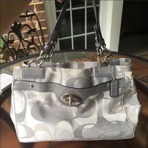 Silver Signature “C” Style Coach hand bag